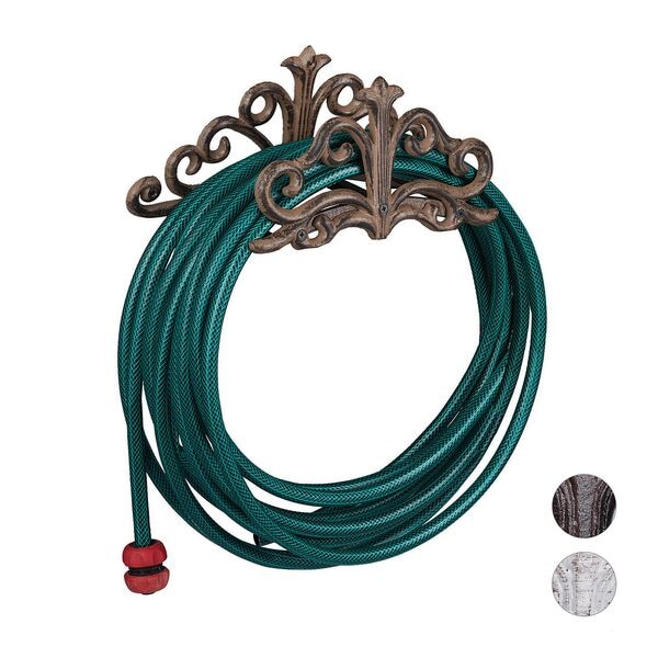 relaxdays Schlauchhalter - 15x36x15 cm schwarz