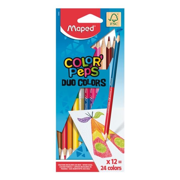 Maped 12er-Pack Buntstifte mit 2 Spitzen »Color'Peps Duo« braun