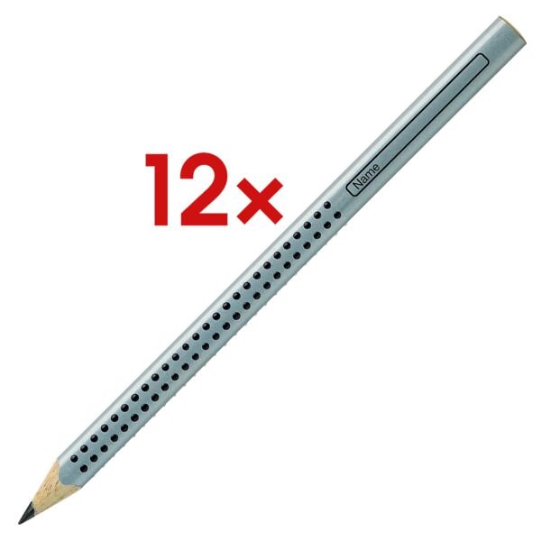 Faber-Castell 12x Bleistift »Jumbo GRIP« silber
