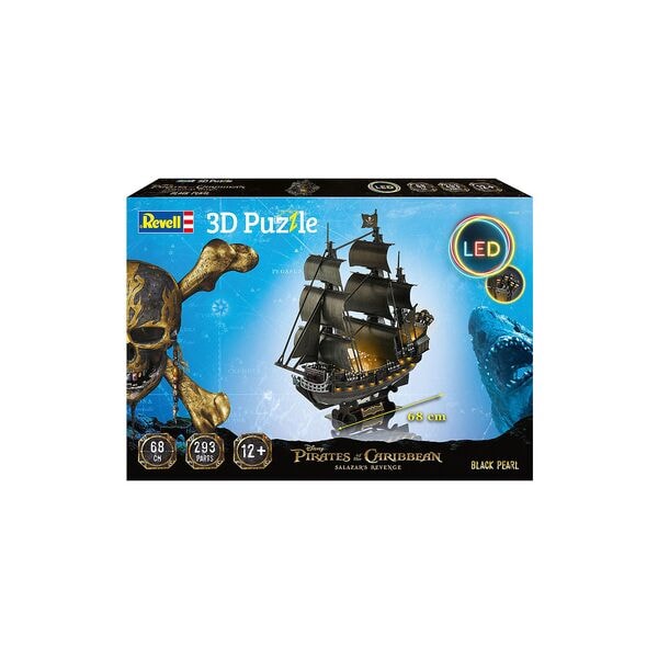 Revell 3D-Puzzle »Disney Pirates of the Caribbean Piratenschiff Black Pearl LED Edition schwarz
