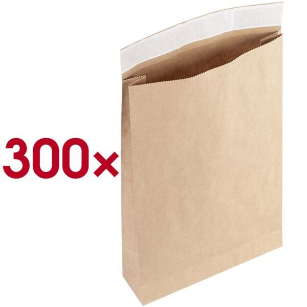 flexiPAK 300er-Pack Faltentaschen »classic Fixverschluss« ca. D4 ohne Fenster braun braun, 19x30 cm