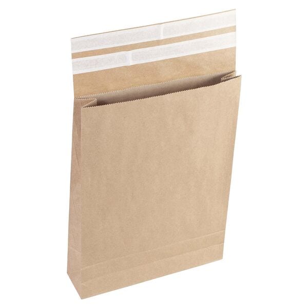 flexiPAK 300er-Pack Faltentaschen »classic Doppelfixverschluss« ca. A3 ohne Fenster braun braun, 30x43 cm