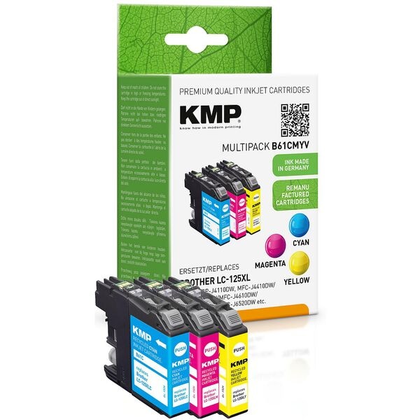 KMP Tintenpatronen-Set ersetzt Brother »LC-125XL« blau