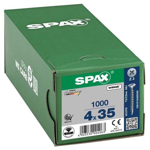 SPAX Universalschrauben Z2 Senkkopf WIROX 4 x 35 mm 1000 Stück