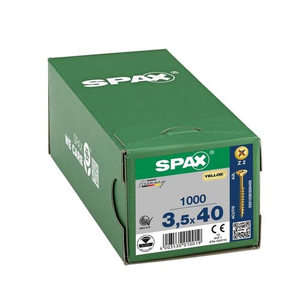 SPAX Universalschrauben Z2 Senkkopf YELLOX 3,5 x 40 mm 1000 Stück