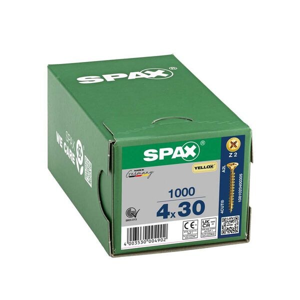 SPAX Universalschrauben Z2 Senkkopf YELLOX 4 x 30 mm 1000 Stück