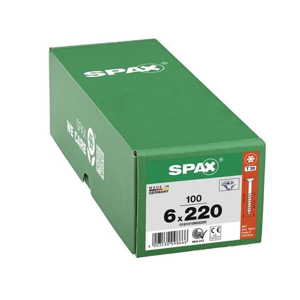 SPAX Universalschrauben T30 Senkkopf WIROX 6 x 220 mm 100 Stück