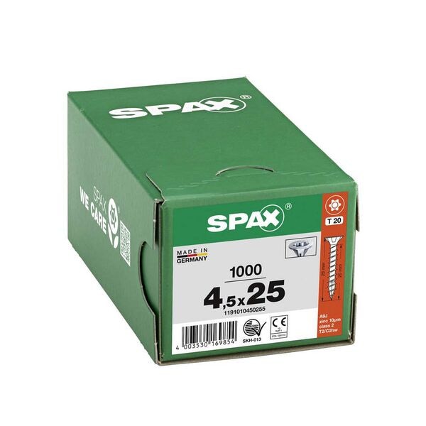 SPAX Universalschrauben T20 Senkkopf WIROX 4,5 x 25 mm 1000 Stück