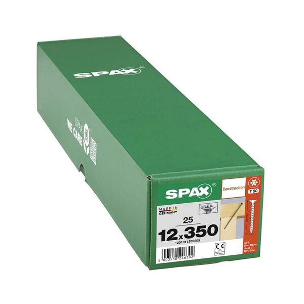SPAX Holzbauschrauben T50 Senkkopf WIROX 12 x 350 mm 25 Stück