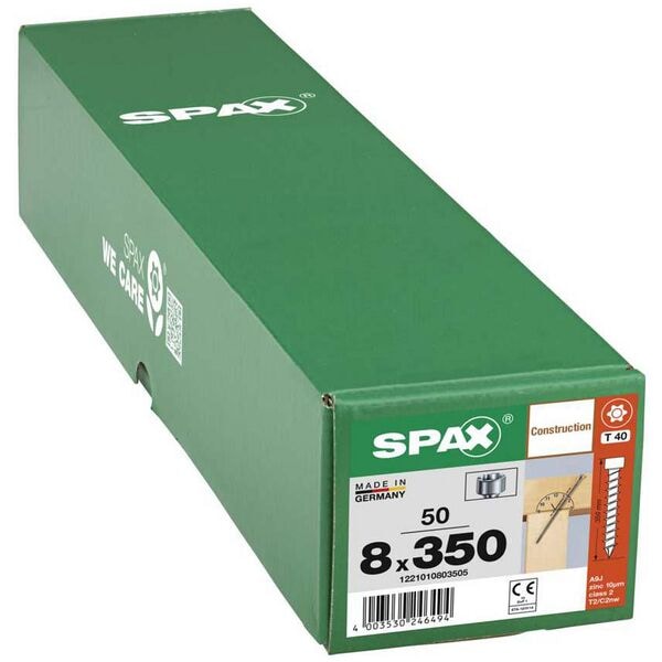 SPAX Holzbauschrauben T40 Zylinderkopf WIROX 8 x 350 mm 50 Stück