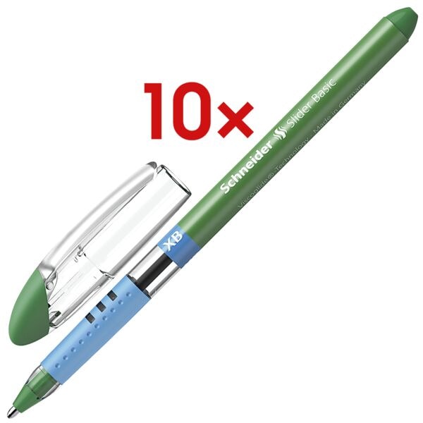 Schneider 10x Kugelschreiber »Slider Basic XB« 1512 grün