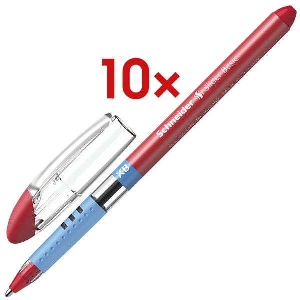 Schneider 10x Kugelschreiber »Slider Basic XB« 1512 rot