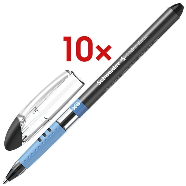 Schneider 10x Kugelschreiber »Slider Basic XB« 1512 schwarz