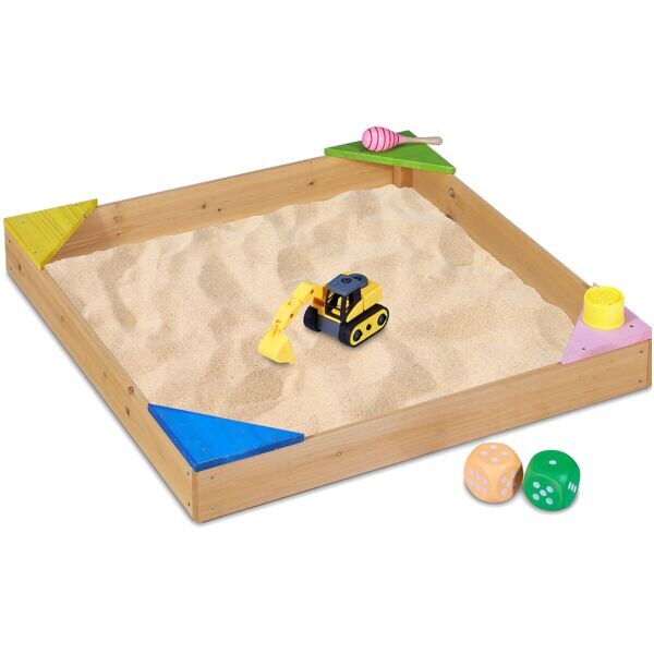 relaxdays Sandkasten mit Ecksitzen