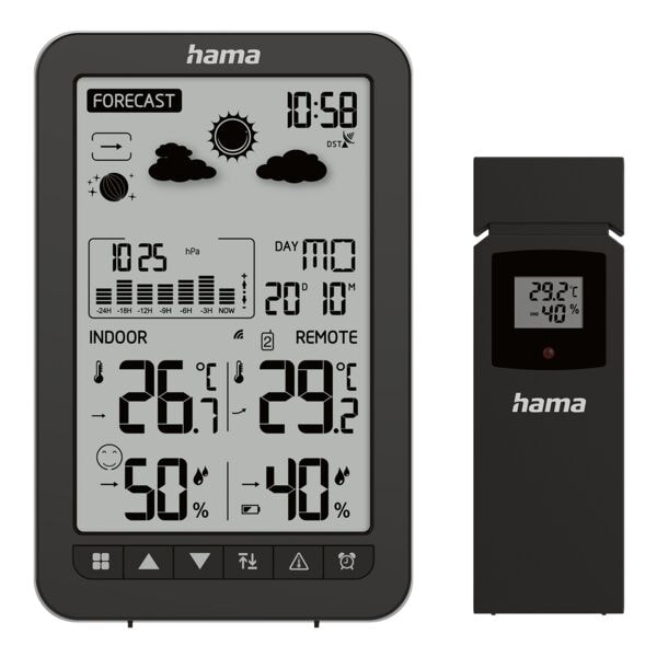 Hama Wetterstation »Ko Samui« mit Außensensor schwarz schwarz