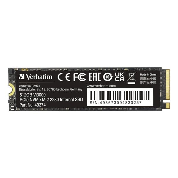 Verbatim Interne Festplatte »Vi3000« 512 GB schwarz, 2.2x0.23x8 cm