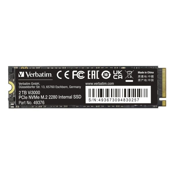 Verbatim Interne Festplatte »Vi3000« 2000 GB schwarz, 2.3x0.24x8.1 cm
