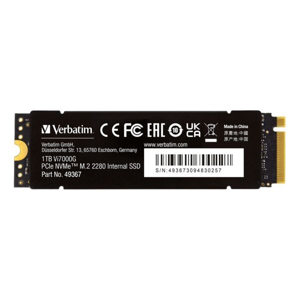 Verbatim Interne Festplatte SSD »Vi7000G« 1TB schwarz, 2.3x0.98x8 cm