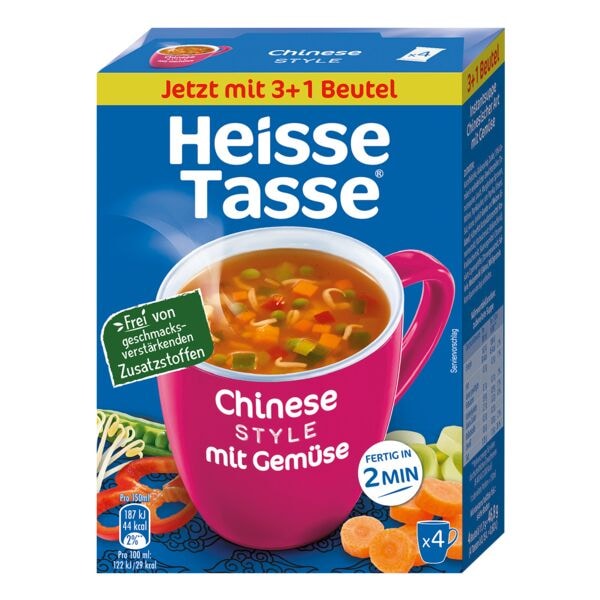 Heisse Tasse Instant-Suppe »Chinese Style mit Gemüse« - 4 x 11,7 g