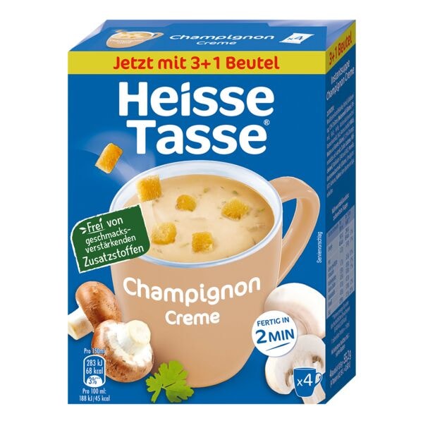 Heisse Tasse Instant-Suppe »Champignon Creme« - 4x 13,8 g beige