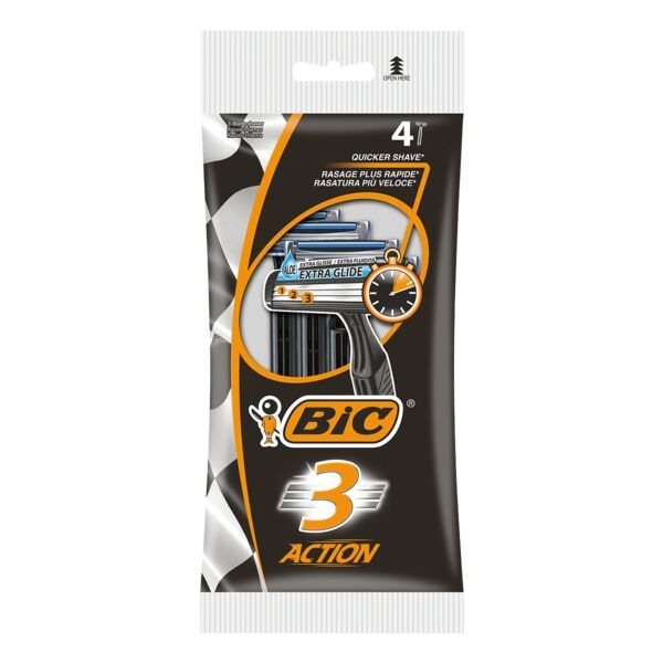 BIC 4er-Pack Einweg-Rasierer »3 Action«