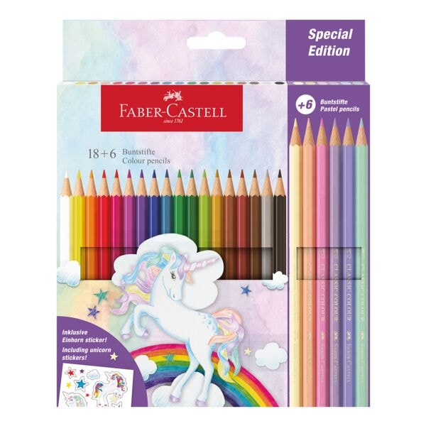 Faber-Castell (Schule) 18 + 6 Buntstifte »Classic Colour Einhorn Edition« braun