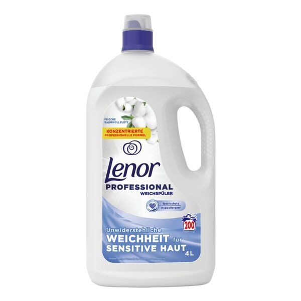 Lenor Professional Weichspüler »Sensitiv Frische Baumwollblüte« 4 L transparent