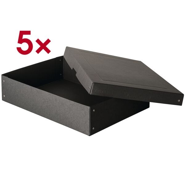 Falken Archiv-Box »PURE Box Black DIN A3 100mm« 5 Stück schwarz, 32x10x44 cm