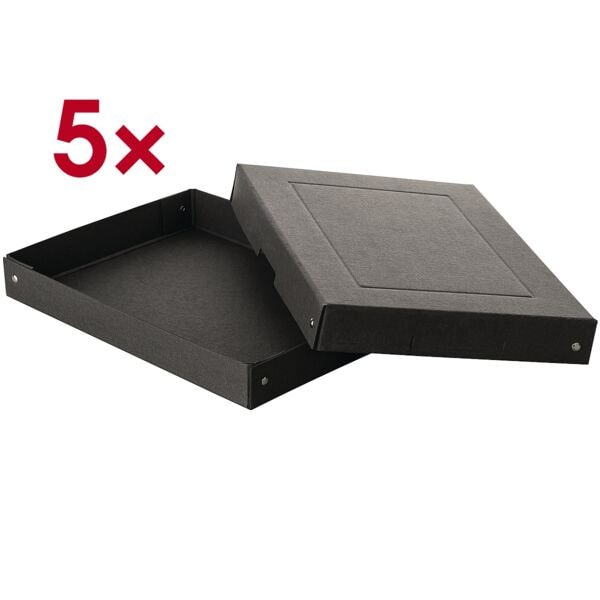 Falken Archiv-Box »PURE Box Black DIN A4 40mm« 5 Stück, 24x4x32 cm
