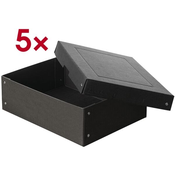 Falken Archiv-Box »PURE Box Black DIN A4 100mm« 5 Stück schwarz, 24x10x32 cm
