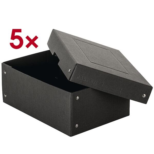 Falken Archiv-Box »PURE Box Black DIN A5 100mm« 5 Stück schwarz, 18x10x25 cm