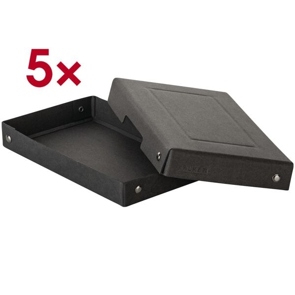 Falken Archiv-Box »PURE Box Black DIN A6 25mm« 5 Stück schwarz, 12x2.5x18.5 cm