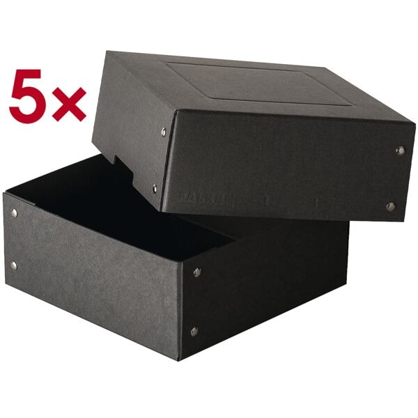 Falken Archiv-Box »PURE Box Black 20x20 85mm« 5 Stück schwarz, 20x8.5x20 cm