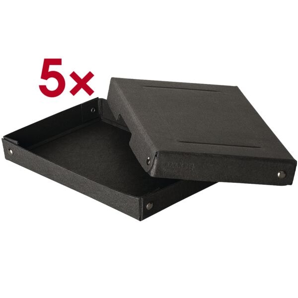 Falken Archiv-Box »PURE Box Black 19x13cm 25mm« 5 Stück schwarz, 14x2.5x20 cm
