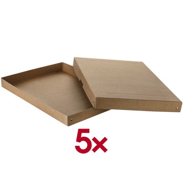 Falken Archiv-Box »PURE Box Nature DIN A3 40mm« 32/44/4 cm 5 Stück braun, 32x4x44 cm