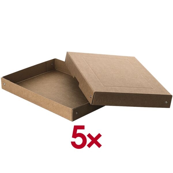 Falken Archiv-Box »PURE Box Nature DIN A4 40mm« 24/32/4 cm 5 Stück braun, 24x4x32 cm