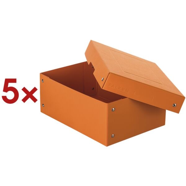 Falken Archiv-Box »PURE Box orange DIN A5 100mm« 5 Stück orange, 18x10x25 cm