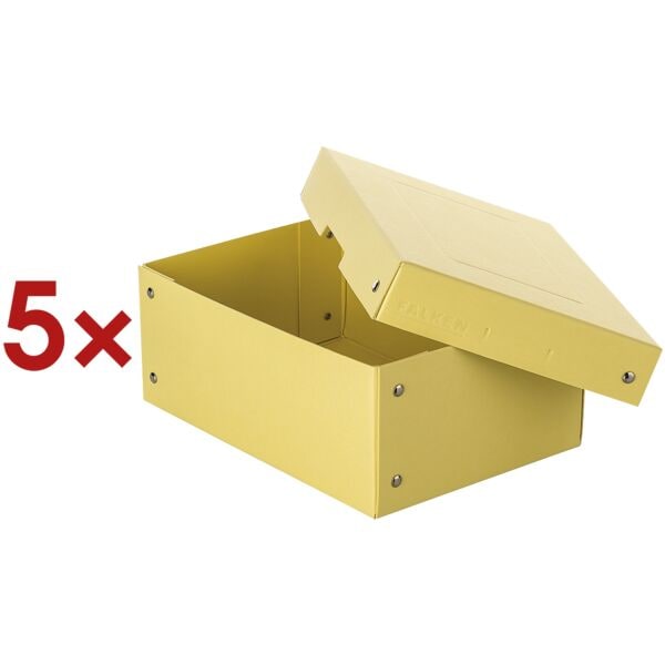 Falken Archiv-Box »PURE Box gelb DIN A5 100mm« 5 Stück gelb, 18x10x25 cm