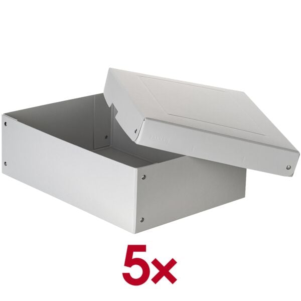 Falken Archiv-Box »PURE Box PRO DIN A4 100mm« 24/32/10 cm 5 Stück weiß, 24x10x32 cm