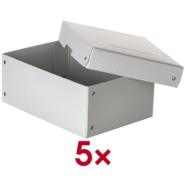 Falken Archiv-Box »PURE Box PRO DIN A5 100mm« 18/25/10 cm 5 Stück weiß, 18x10x25 cm
