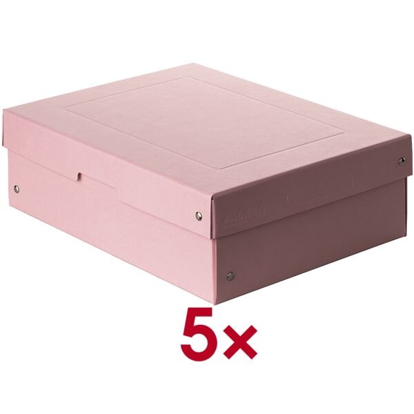 EXACOMPTA Archiv-Box »PURE Box DIN A4 100mm« 5 Stück rosa, 24x10x32 cm