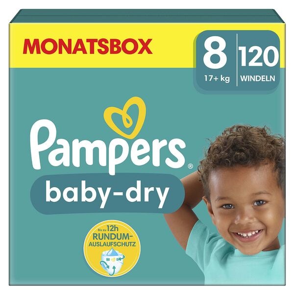 Pampers Windeln »baby-dry™ Monatsbox« Gr.8 (17+ kg) 120 Stück weiß