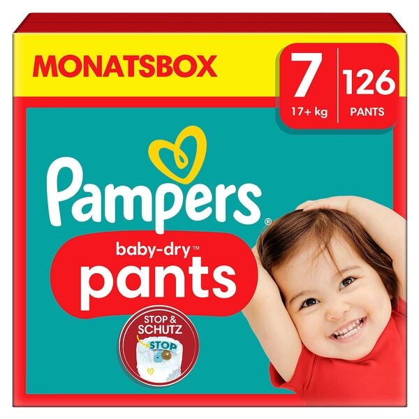 Pampers Windelhosen »Monatsbox baby-dry™ pants« Gr.7 (17+ kg) 126 Stück weiß