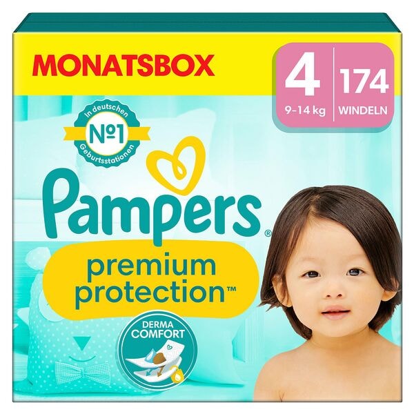 Pampers Windeln »Monatsbox premium protection™« Gr.4 (9-14 kg) 174 Stück weiß