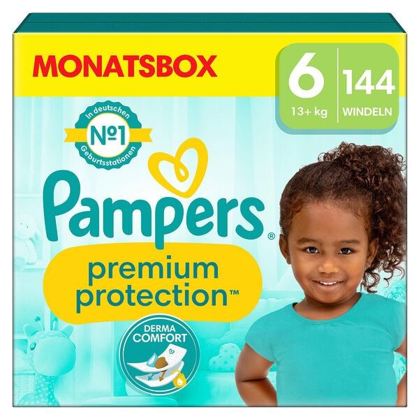 Pampers Windeln »Monatsbox premium protection™« Gr.6 (13+ kg) 144 Stück weiß