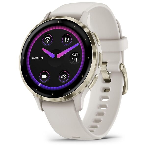GARMIN Smartwatch GARMIN Venu 3S elfenbein, softgold blau
