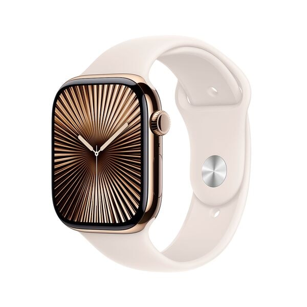 Apple Smartwatch Apple Watch Series 10 46 mm Titan Gold (GPS+Cellular) Sportarmband po grün