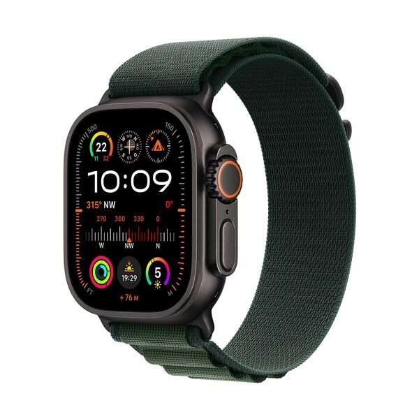 Apple Smartwatch Apple Watch Ultra 2 49 mm Schwarz (GPS + Cellular) Alpine Loop dunkel schwarz