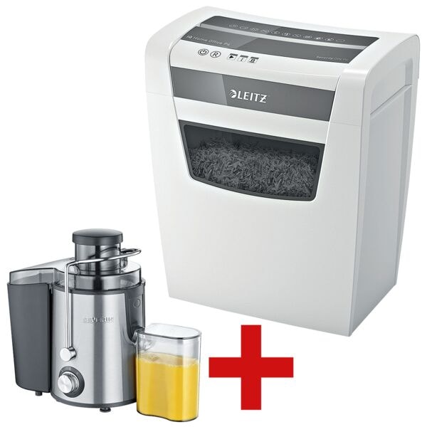 Leitz IQ Aktenvernichter »Home Office P4« inkl. Entsafter »ES 3566« weiß, 22x42.3x23.8 cm
