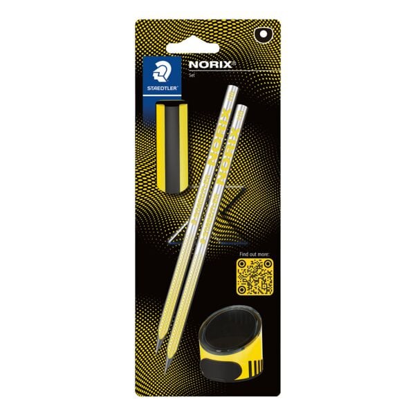 Staedtler 4-tlg. Bleistift-Set »NORIX« HB mit Radiergummi und Spitzdose gelb